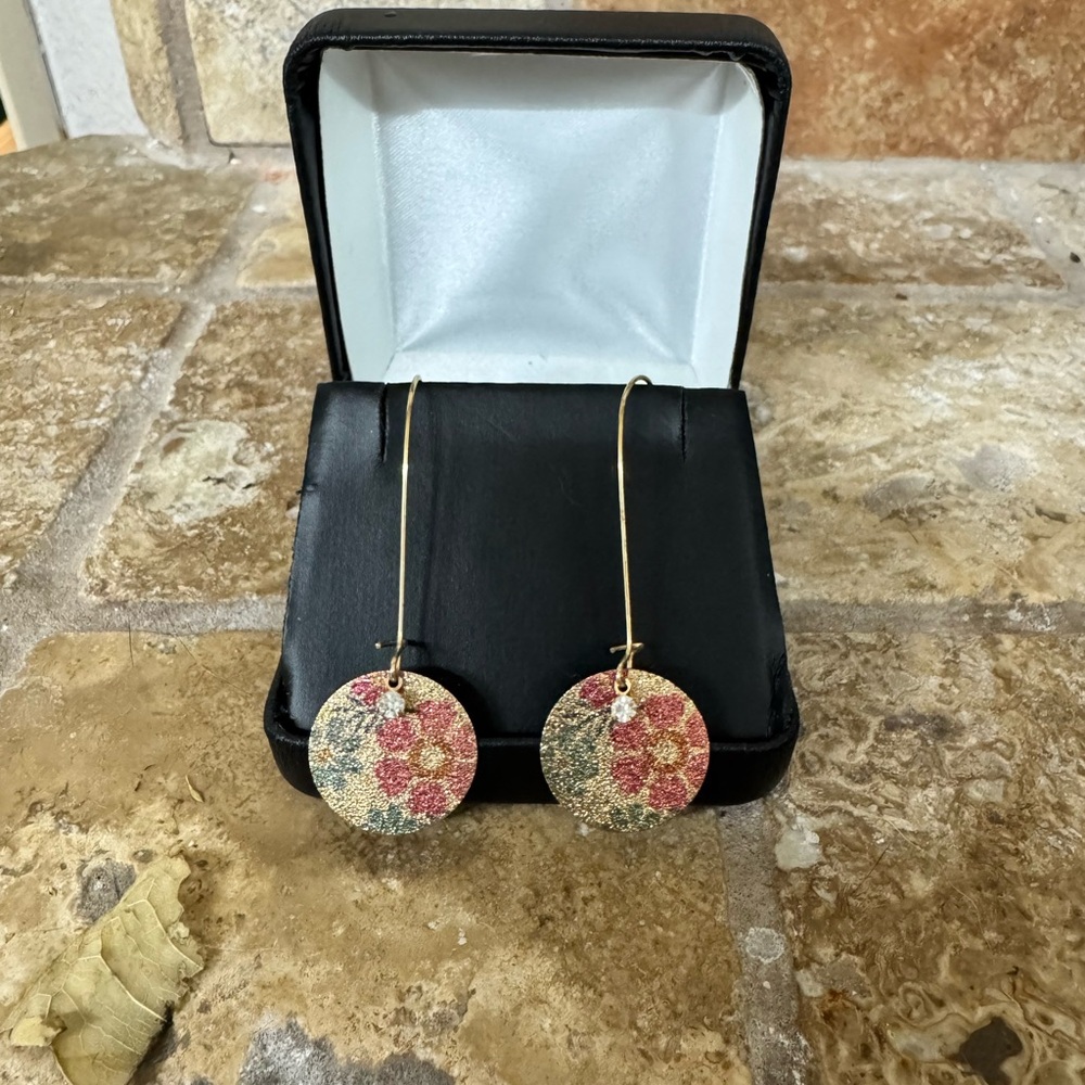 World Market Dangle Floral Earrings